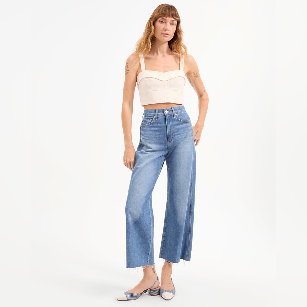 Veronica Beard Taylor Cropped High Rise Wide Leg in Enough Said NEW